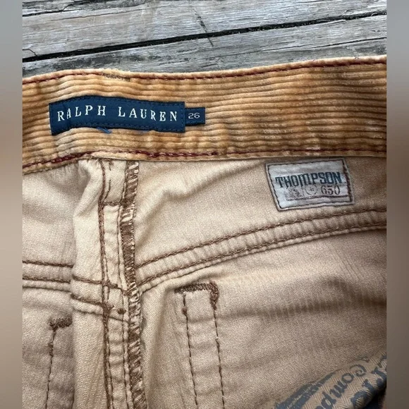 Ralph Lauren Blue Label Mustard Corduroy 650 Thompson Pants Women's 26